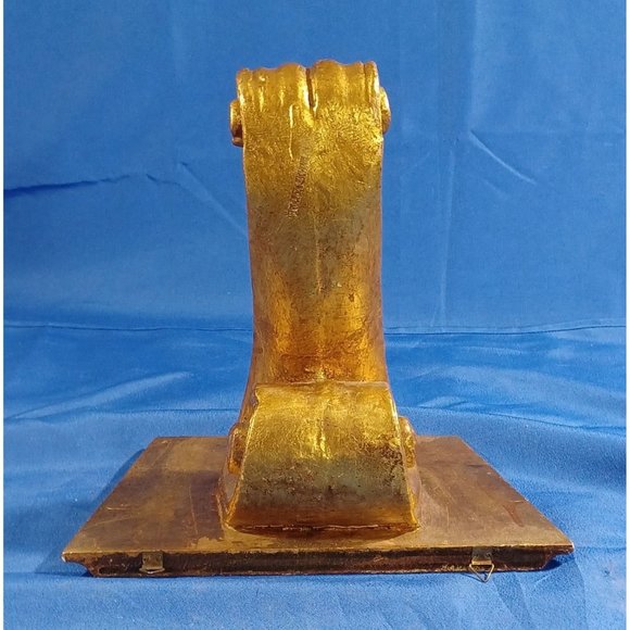 Vtg 10" Italian Gold Gilt Hand Carved Wood Wall Sconce Hollywood Regency… - Picture 5 of 7